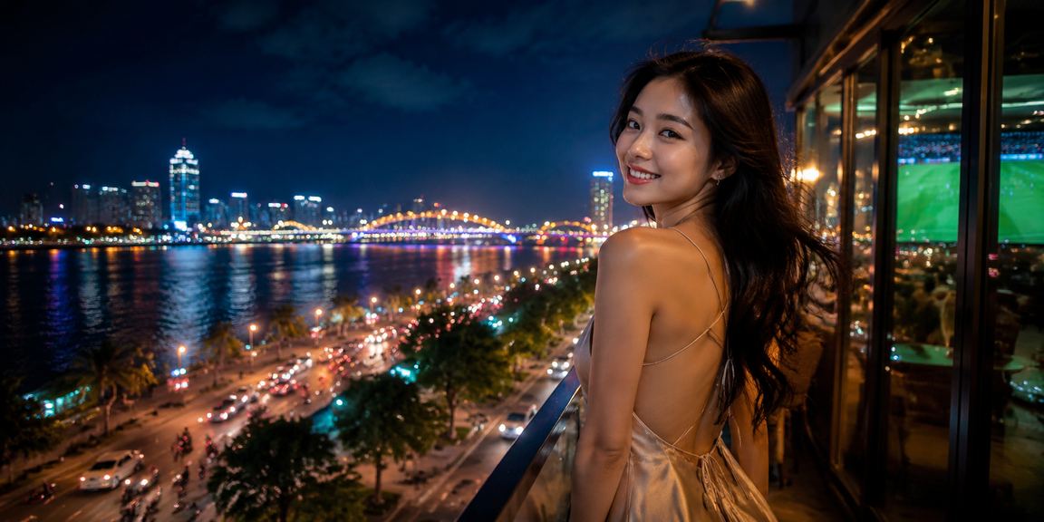 Người dùng tại bãi biển Đà Nẵng theo dõi kết quả cá cược trực tuyến qua điện thoại